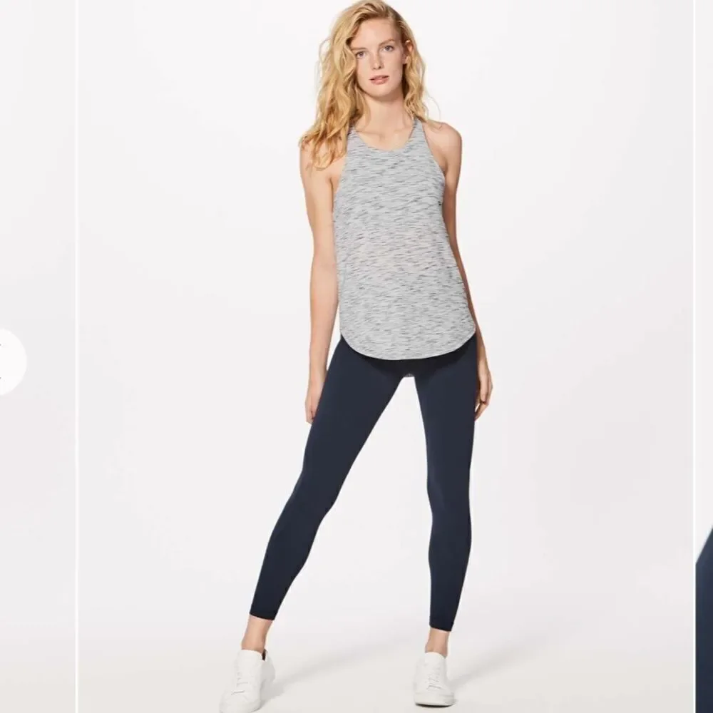 Lululemon Raise The Barre Tank Tiger Space Dye Black White / Dark Carbon